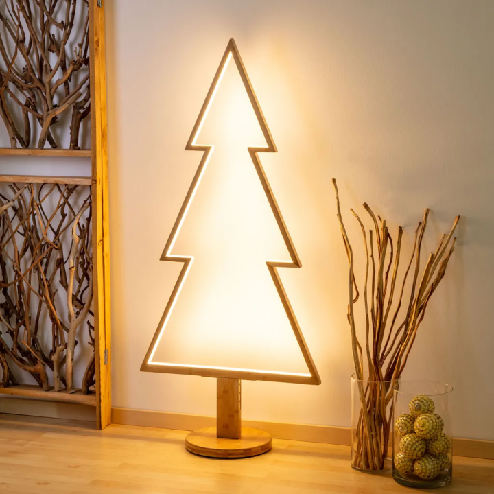 Sapin bois lumineux Led